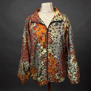 VTG Kaktus Plus 1X Abstract Print Zip Front Jacket
